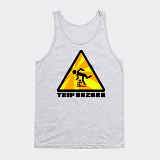 Yellow Trip Hazard Psychedelic Warning Sign Tank Top